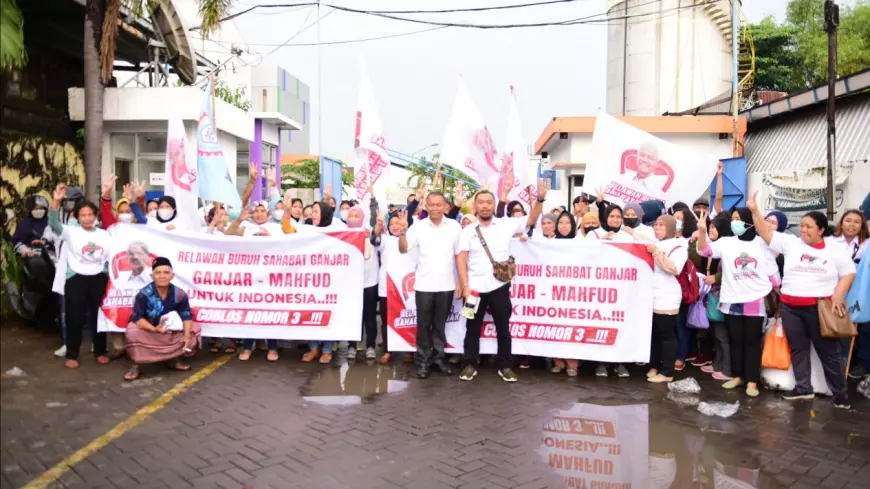 Relawan Buruh Sahabat Ganjar Sapa Warga dan Buruh di Kawasan Industri Ngoro