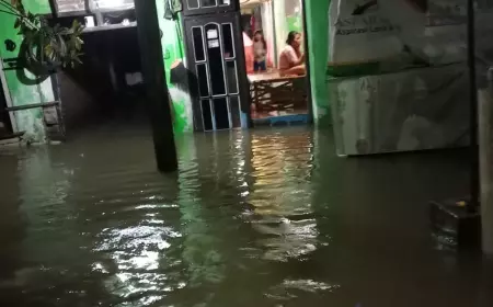 Hujan Mulai Sore HIngga Malam, Desa Kedungringin Terendam Air Setinggi 60 CM