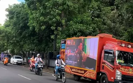 Sasar Generasi Muda, Pemkot Mojokerto Sosialisasi Ajak Pemilu 2024 Lewat Mobil Videotron