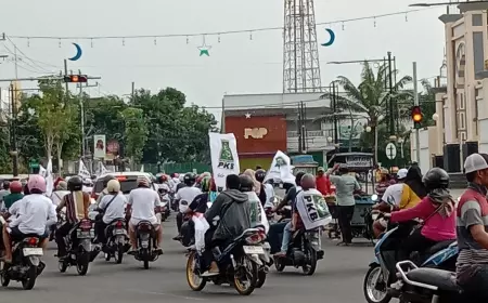 Kampanye AMIN, Ratusan Simpatisan Konvoi Sejak Pagi
