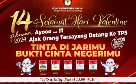 Pemilu di Hari Valentine, KPU Banyuwangi Ajak Masyarakat Buktikan Cinta Dengan Tinta