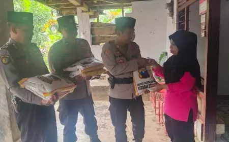 Polres Tulungagung Santuni Keluarga Petugas Linmas yang Meninggal