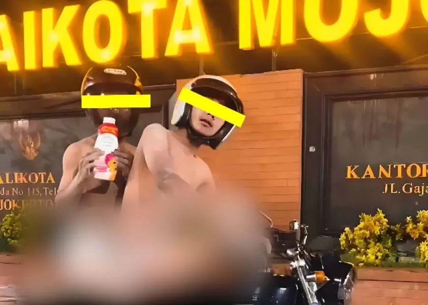 Akhirnya, 2 Pemuda Kendarai Motor dengan Popok Dibawa Satreskrim Polres Mojokerto Kota