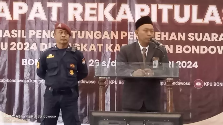KPU Bondowoso Mulai Rekapitulasi Perolehan Suara Tingkat Kabupaten