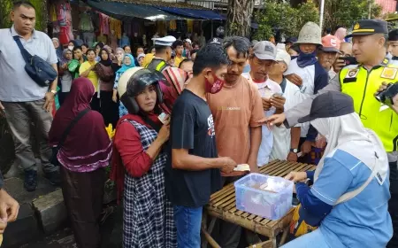 Satgas Pangan Polres Malang Gelar Operasi Pasar Murah di Kepanjen Malang