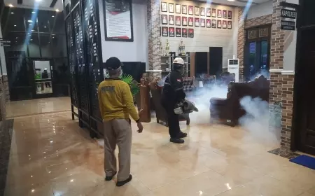 Cegah DBD, Mapolres Jombang Jadi Sasaran Fogging