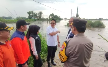 Pj Gubernur Jatim Cek Kondisi Banjir di Mojosari