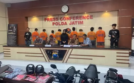 Beraksi di 23 TKP, Polda Jatim Amankan 9 Tersangka Komplotan Curanmor-Penadah