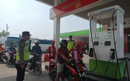 Masuki Mudik Lebaran, Polres Mojokerto Kota Lakukan Patroli Ketersediaan Pasokan BBM