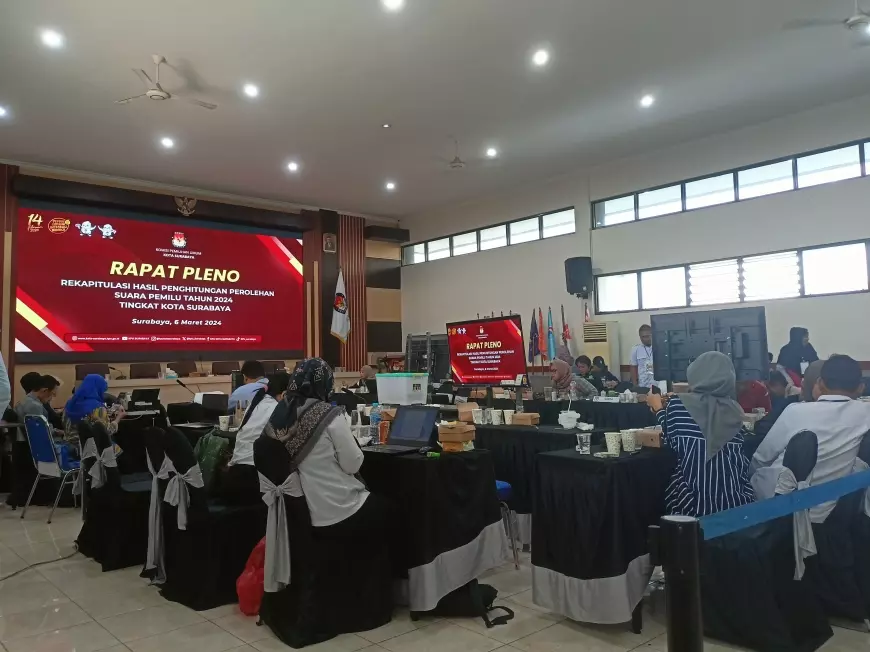 Rekapitulasi Suara KPU Surabaya Lambat, Rekapitulasi Tingkat Provinsi Berpotensi Molor
