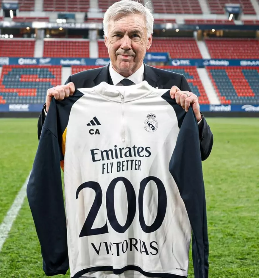 Carlo Ancelotti Raih 200 Kemenangan di Real Madrid