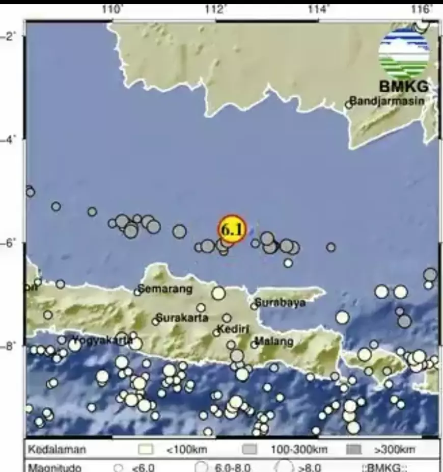 Diguncang Beberapa Kali, Susulan Gempa Tuban M 6,1 Terasa Hingga Wilayah Surabaya
