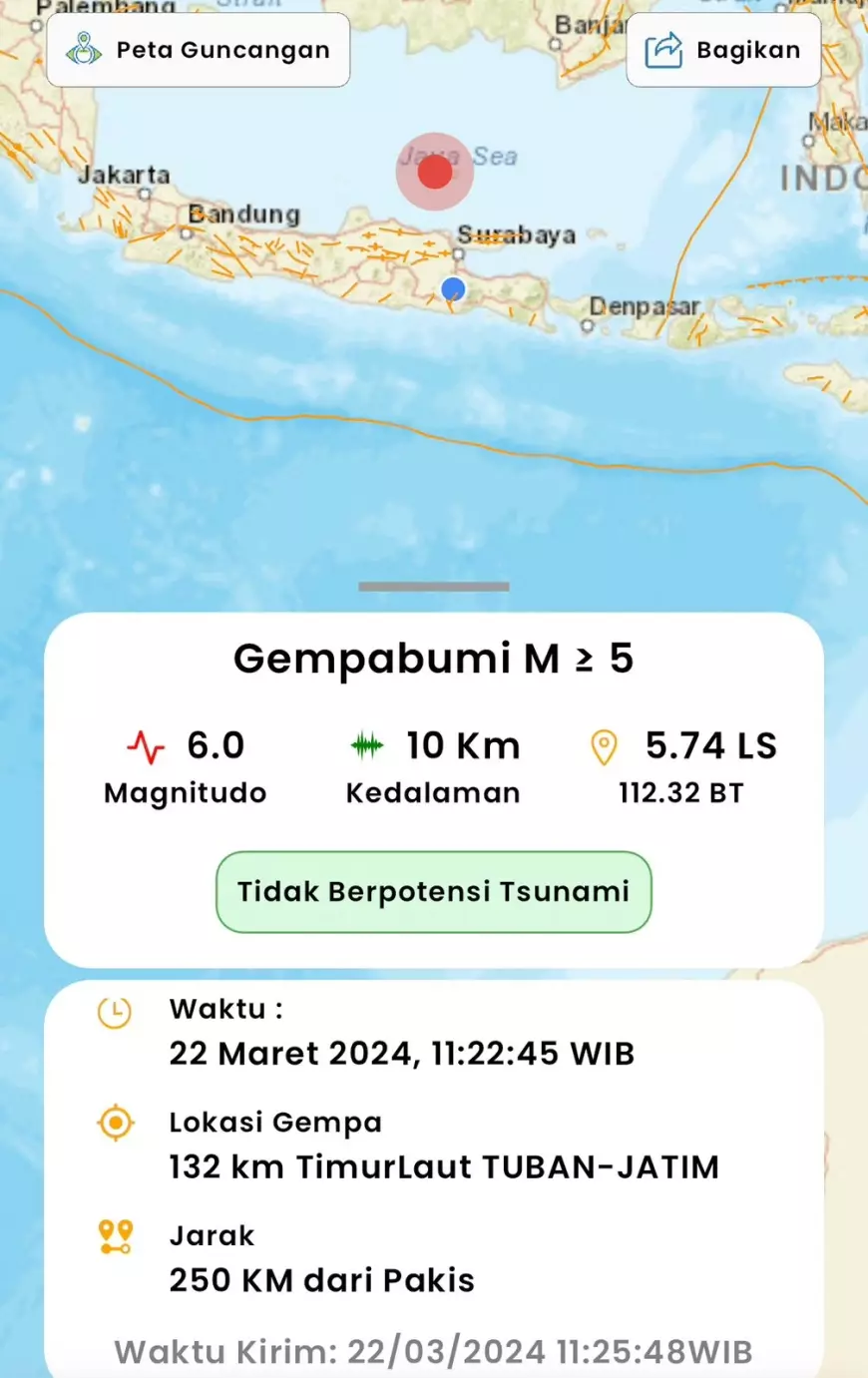 Gempa 6,1 BPBD Kabupaten Mojokerto Sebut Belum Ada Laporan Kerusakan Pasca Gempa