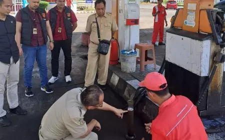 Pastikan Pembelian BBM Sesuai Takaran, Polres dan Diskoperindag Bondowoso Sidak SPBU