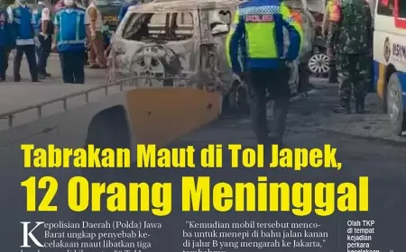 eKoran, Edisi Senin, 8 April 2024. Laka lantas di jalan tol,  12 orang meninggal