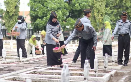 Peringati HBP ke-60, Lapas Bojonegoro Tabur Bunga di Makam Pahlawan