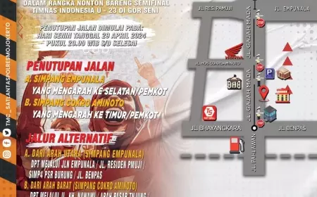 Nobar Timnas Indonesia U-23, Polres Mojokerto Kota Lakukan Pengalihan Arus Lalu Lintas