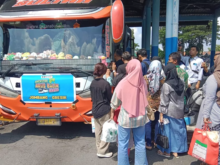 Empat Armada Bus Angkut 145 Orang Penumpang Balik Gratis Lebaran 2024 Dari Jombang