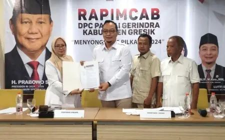 Gerindra Gaet 6 Parpol Hadapi Pilkada Gresik 2024, Koalisi Pengusung Petahana Terancam Pecah