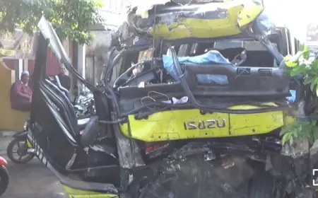 Polres Jember Ungkap Penyebab Kecelakaan Truk VS Minibus Tewaskan Dua Orang