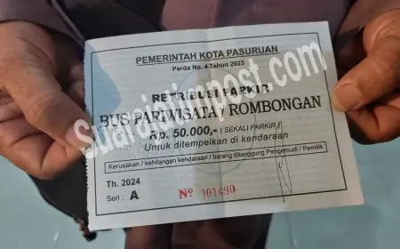 Tarif  Parkir Ngawur di Terminal Lama Pasuruan Rp 50 Ribu