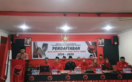 Tujuh Kandidat Bakal Cakada Kembalikan Formulir Pendaftaran ke DPC PDIP Jember