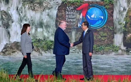 Presiden Jokowi Sambut Para Pemimpin DelegasiJelang Pembukaan KTT World Water Forum Ke-10