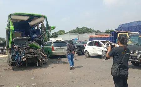 Berikut Belasan Korban Kecelakaan Maut Bus Pariwisata Di Tol Jombang - Mojokerto, 2 Jenazah Di RSUD