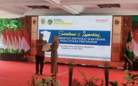 Resmi, Pertanahan Kabupaten Mojokerto Luncurkan Sertifikat Berbasis Elektronik