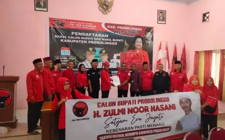 Zulmi, Putera Hasan Aminuddin Daftarkan Diri Maju Calon Bupati Probolinggo Lewat PDI Perjuangan