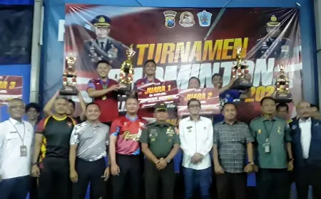 Tim Sat-Brimob Ampeldento Juarai Turnamen Badminton Kapolresta Malang Kota Cup 2024