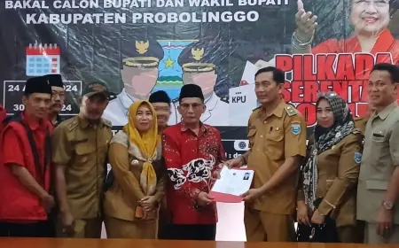 Bawa Ratusan Anggota, Ketua Papdesi Probolinggo Daftar Pilkada Lewat PDI Perjuangan