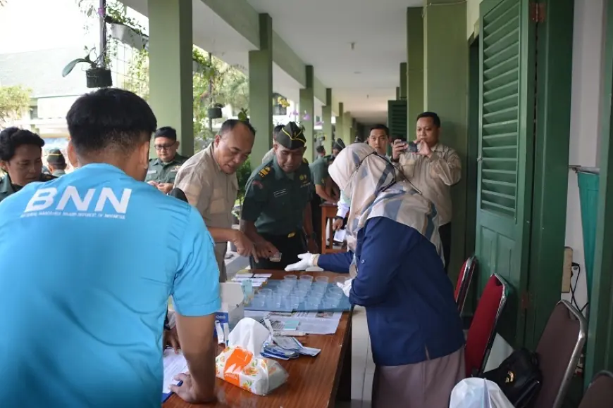 Program P4GN, Korem 083/Bdj Gelar Tes Urine Bagi Prajurit