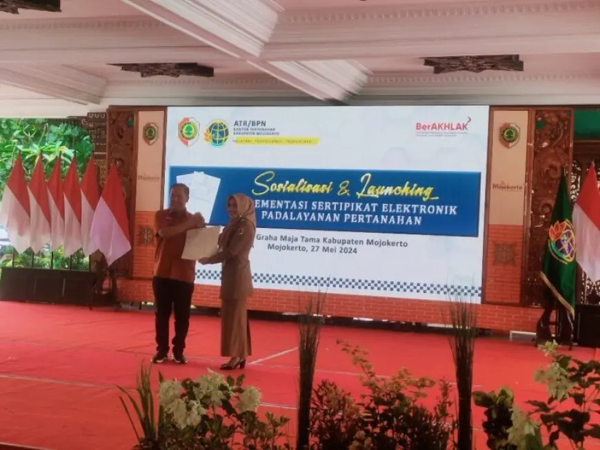 Resmi, Pertanahan Kabupaten Mojokerto Luncurkan Sertifikat Berbasis Elektronik