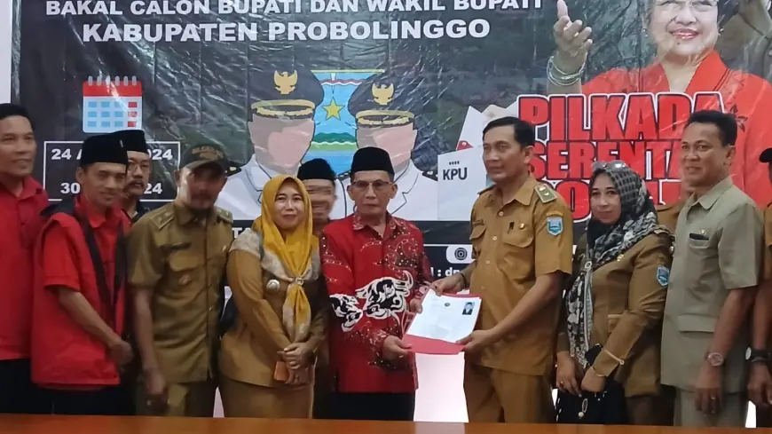 Bawa Ratusan Anggota, Ketua Papdesi Probolinggo Daftar Pilkada Lewat PDI Perjuangan