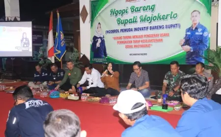 Lewat Ngopi Bareng, Bupati Mojokerto Harap Karang Taruna Harus Lebih Eksis