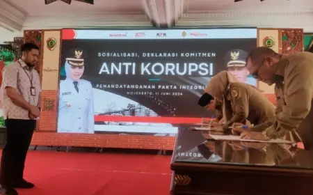 Teken Pakta Integritas, Bentuk Komitmen Pemkab Mojokerto Tekan Tindak Pidana Korupsi