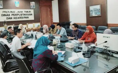 Pembahasan Lintas Unit Kerja Antara Dinas Perpursip Jatim dan FKMSA dengan PT Bentuk Kolaborasi