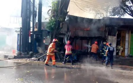 Kebakaran Ruko di Kota Malang Hanguskan Dua Lantai