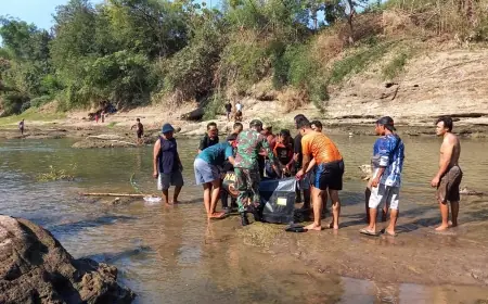 Tak Bisa Berenang, Bocah Ngawi Tewas Tenggelam di Sungai Bengawan Madiun