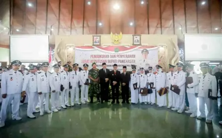 Pj Bupati Pamekasan Serahkan SK Perpanjangan Masa Jabatan 159 Kepala Desa
