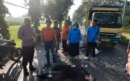 Ambil Haluan, Seorang Pengendara Motor Tewas Tertabrak Truk di Kecamatan Puri Mojokerto