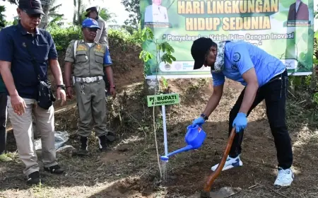 Puncak Hari Lingkungan Hidup Sedunia, Pemkab Bondowoso dan PLN Tanam Ratusan Bibit Pohon