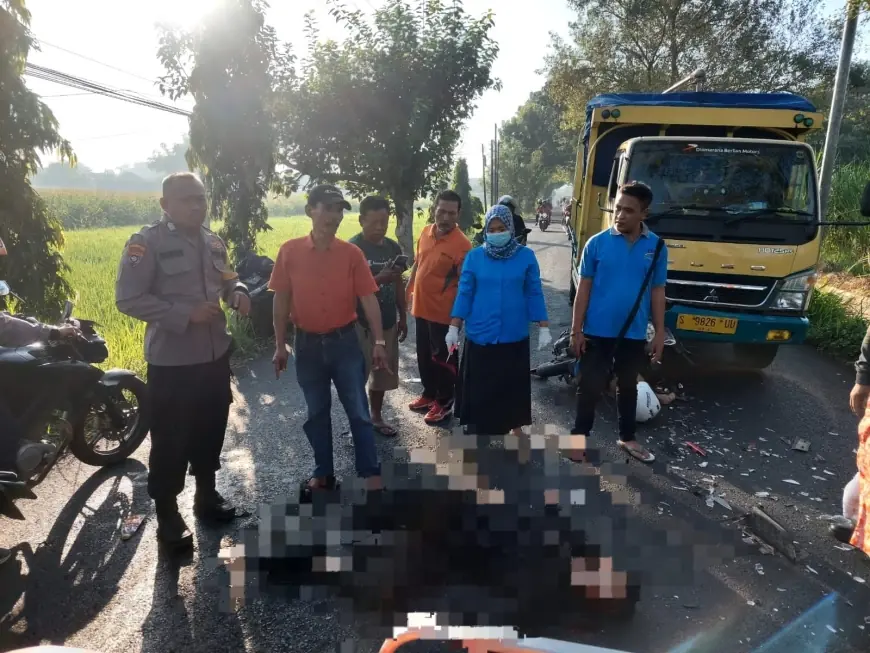 Ambil Haluan, Seorang Pengendara Motor Tewas Tertabrak Truk di Kecamatan Puri Mojokerto