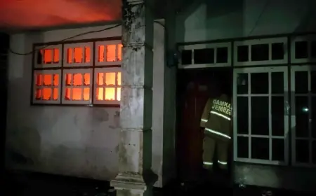 Ditinggal Pemilik, Rumah di Jember Dilalap Si jago Merah