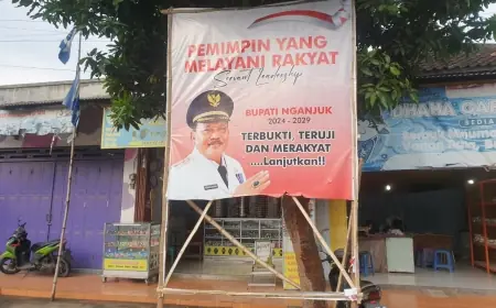 Pilkada Nganjuk Memanas, Banner Bacabup Marhaen Djumadi Dirusak Orang Tak Dikenal