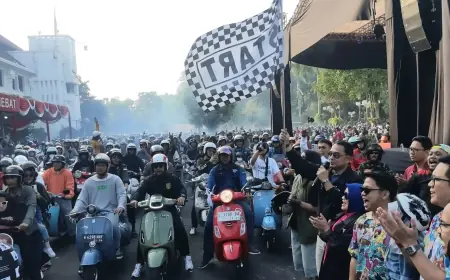 Pimpin Parade Surabaya Bervespa ke Kota Lama, Cak Eri Rencanakan Bentuk Vespa Club Surabaya
