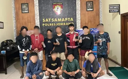 Polres Jombang Ciduk Belasan Pemuda Pesta Miras