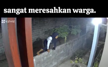 Pencuri Kenakan Seragam Sekolah Lompat Pagar Terekam Kamera CCTV di Jember