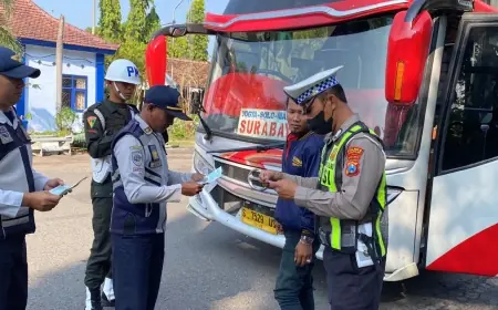 Puluhan Kendaraan Terjaring Operasi Patuh Semeru 2024 di Terminal Bus Caruban